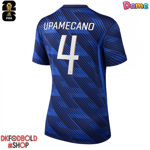 Frankrig Dayot Upamecano #4 Hjemmebanetrøje Dame VM 2026 Kort ærmer